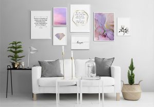 تابلو دیواری چند تکه تم صورتی