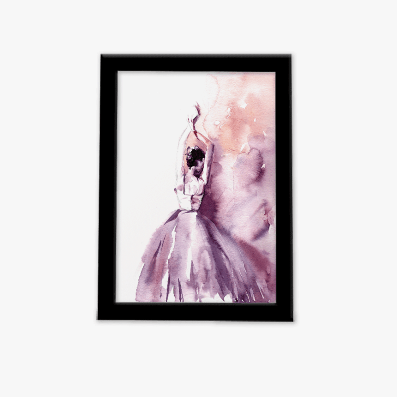 تابلو فانتزی دختر آبرنگی صورتی 1