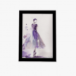 تابلو فانتزی دختر آبرنگی بنفش 1