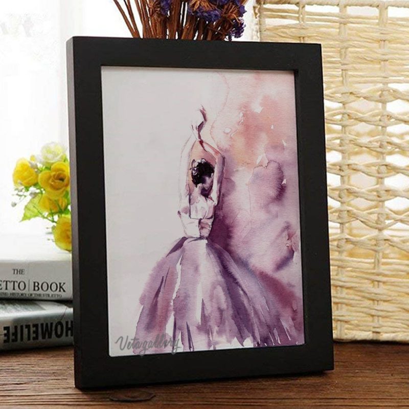 تابلو فانتزی دختر آبرنگی صورتی 6