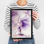 تابلو آبرنگی دختر رقصان بنفش 7