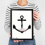 تابلو مدرن فانتزی طرح لنگر در دست