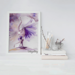 تابلو آبرنگی دختر رقصان بنفش 2