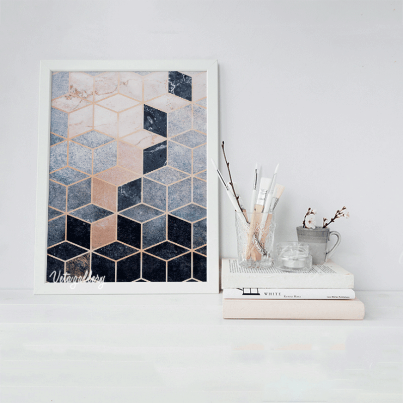 تابلو هندسی رنگی طرح سنگ 7