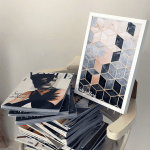 تابلو هندسی رنگی طرح سنگ 6