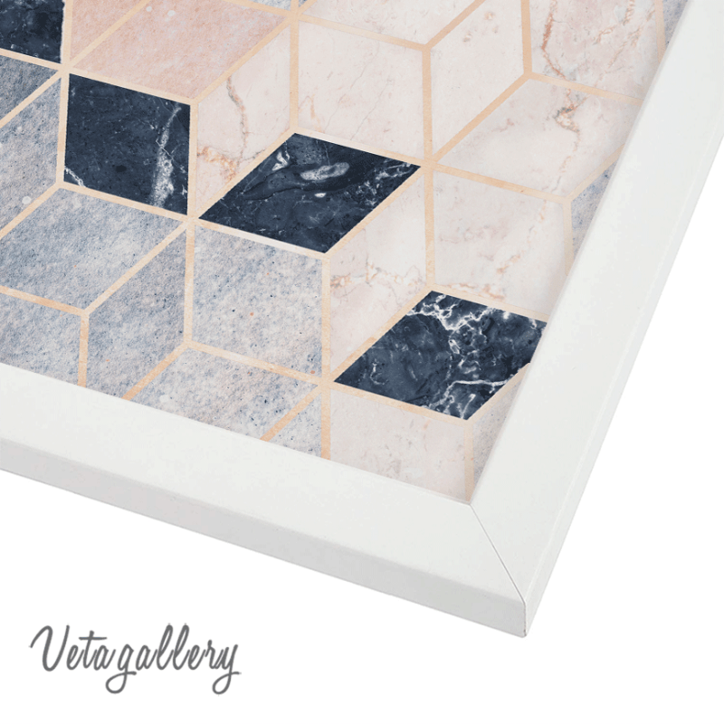 تابلو هندسی رنگی طرح سنگ 3