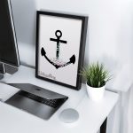 تابلو مدرن فانتزی طرح لنگر مشکی