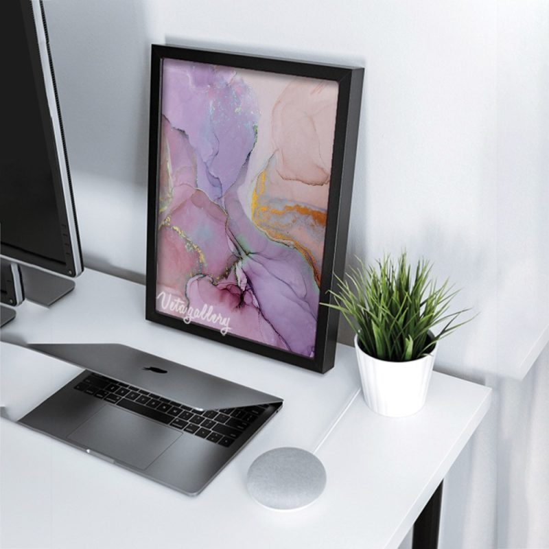 تابلو آبستره جوهری قاب مشکی