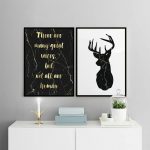 تابلو گوزن مشکی طلایی