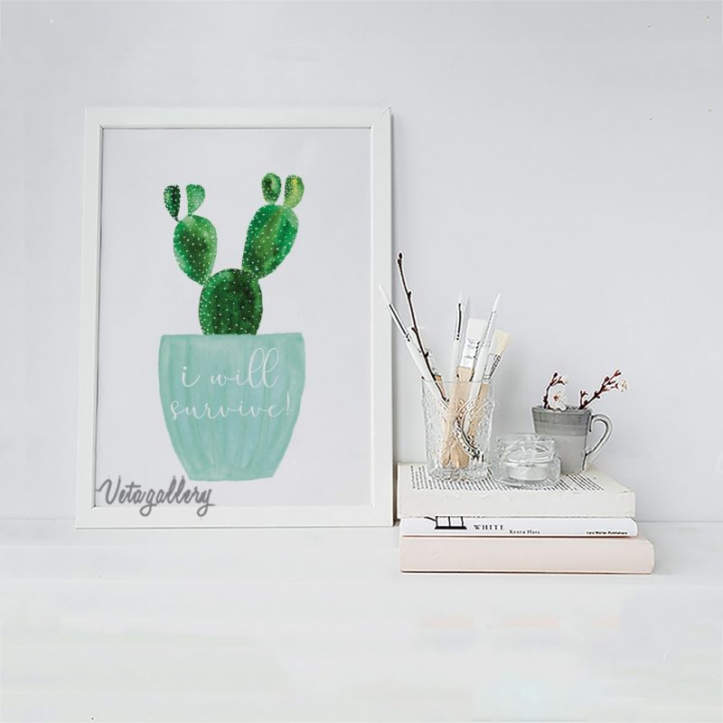 تابلو فانتزی طرح کاکتوس 8