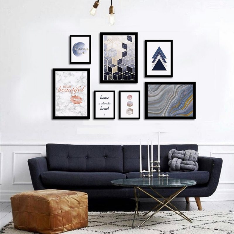 تابلو آبی و سرمه ای