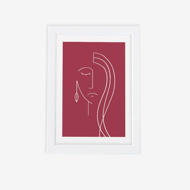 تابلو مینیمال لاین آرت طرح دختر تصویر اصلی