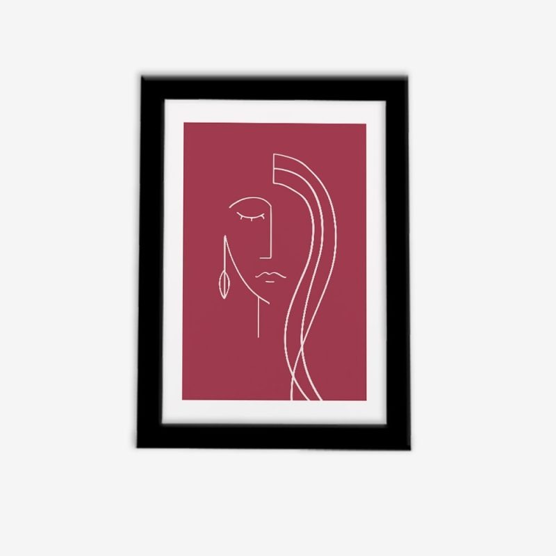 تابلو مینیمال لاین آرت طرح دختر 2