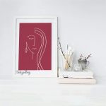 تابلو مینیمال لاین آرت طرح دختر 3