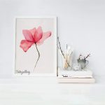 تابلو فانتزی شاخه گل آبرنگی 3