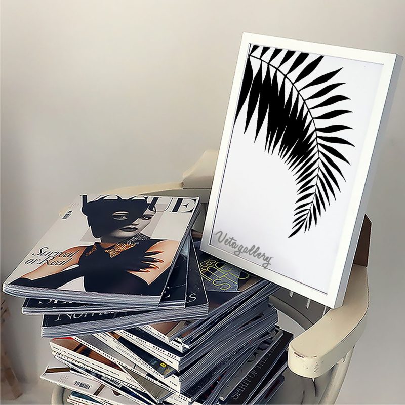 تابلو مدرن برگ سوزنی مشکی 4