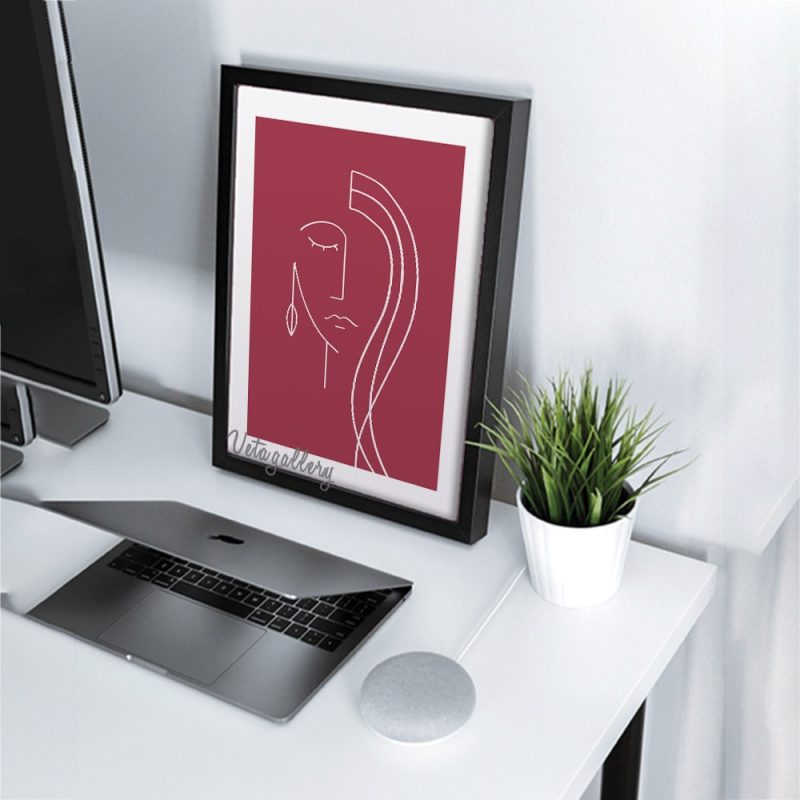 تابلو مینیمال لاین آرت طرح دختر 5