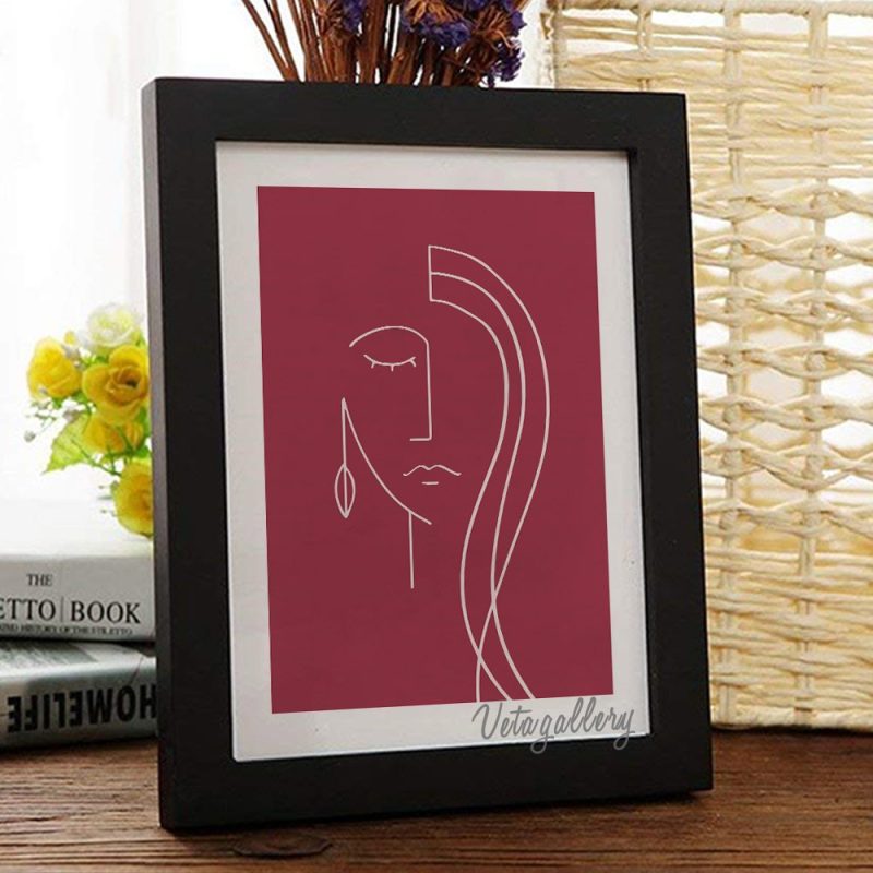 تابلو مینیمال لاین آرت طرح دختر 6