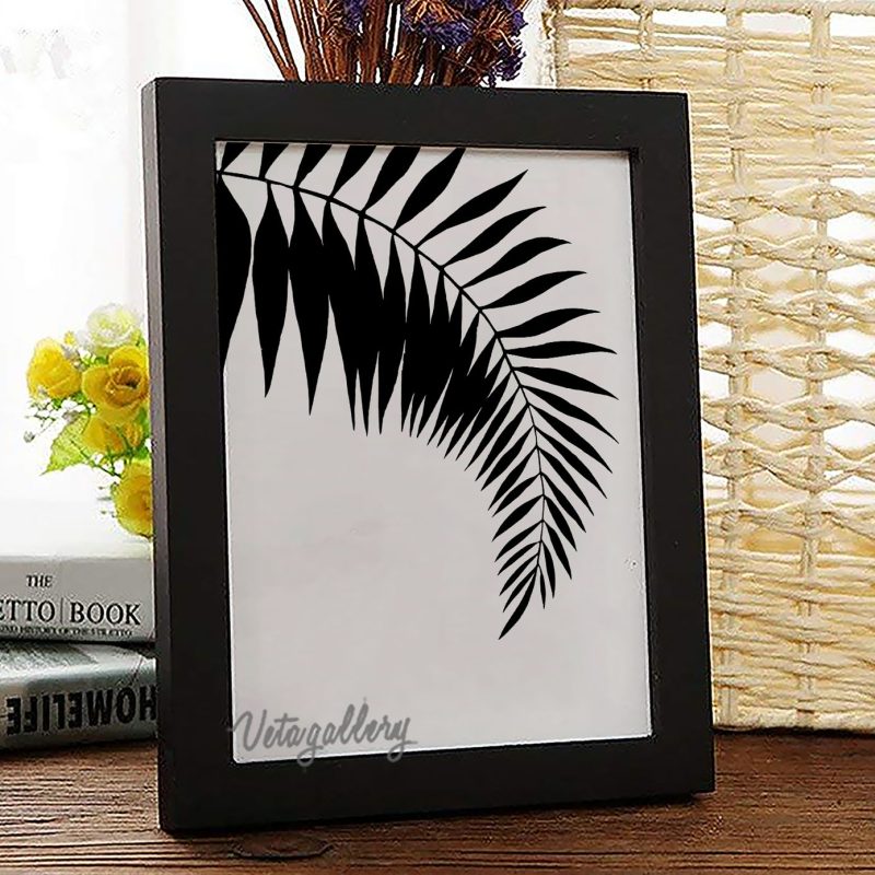 تابلو مدرن برگ سوزنی مشکی 6