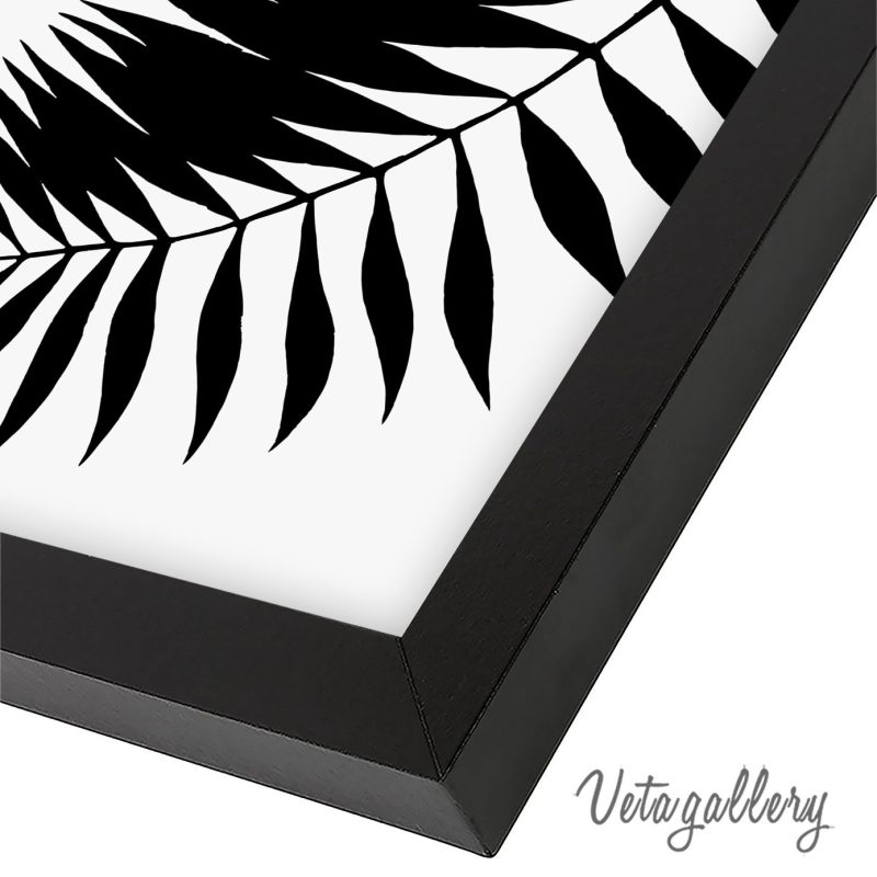 تابلو مدرن برگ سوزنی مشکی 7