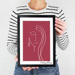 تابلو مینیمال لاین آرت طرح دختر 8