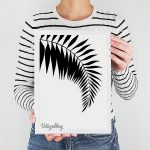 تابلو مدرن برگ سوزنی مشکی 8