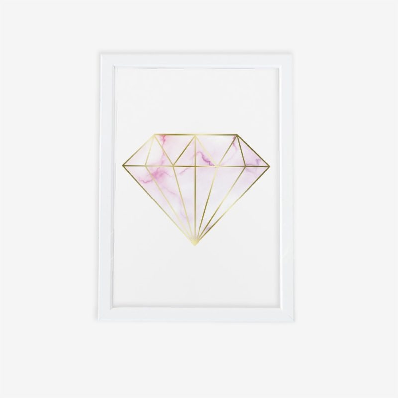 تابلو فانتزی الماس طرح سنگ صورتی تصویر اصلی