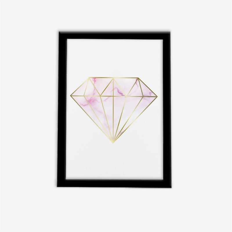 تابلو فانتزی الماس طرح سنگ صورتی 2