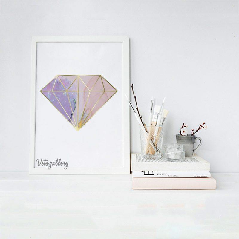 تابلو فانتزی الماس طرح سنگ بنفش 3