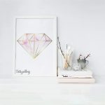 تابلو فانتزی الماس طرح سنگ صورتی 3