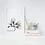 تابلو مدرن گل سیاه و سفید 3