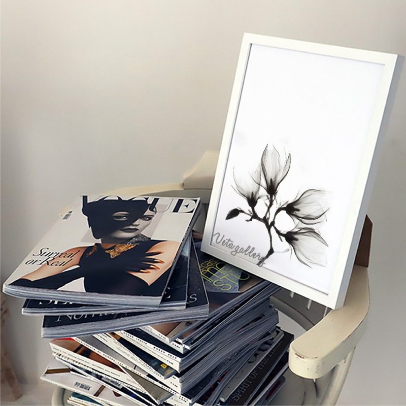 تابلو مدرن گل سیاه و سفید 4