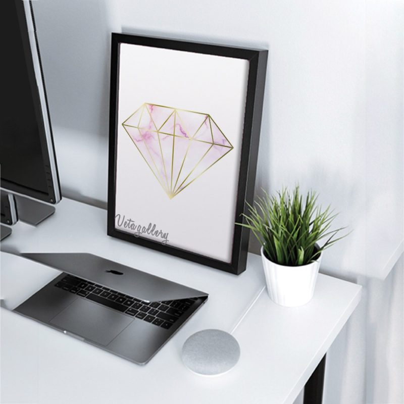 تابلو فانتزی الماس طرح سنگ صورتی 5