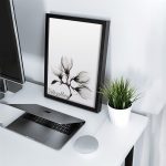 تابلو مدرن گل سیاه و سفید 5