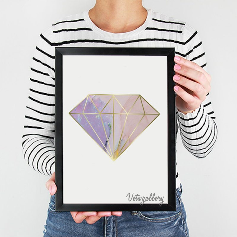 تابلو فانتزی الماس طرح سنگ بنفش 8