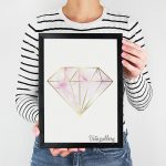 تابلو فانتزی الماس طرح سنگ صورتی 8