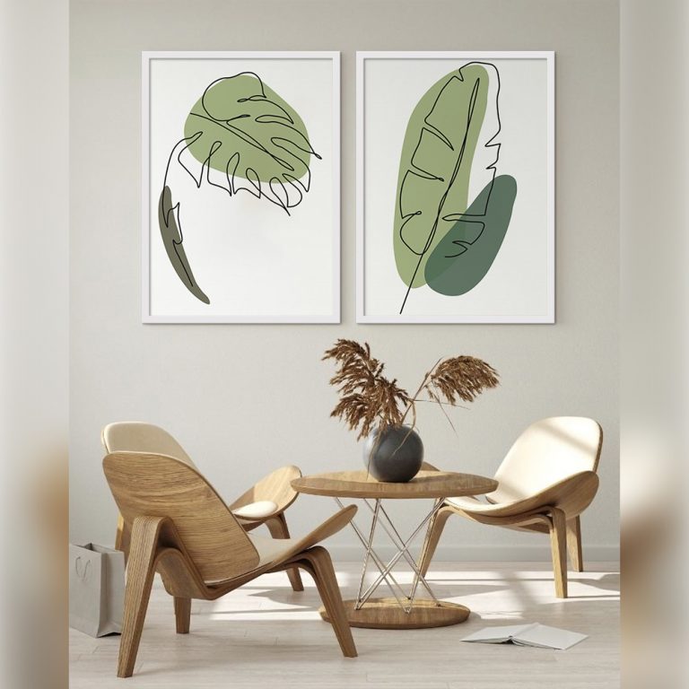 تابلو دیواری مینیمال چند تکه خطی