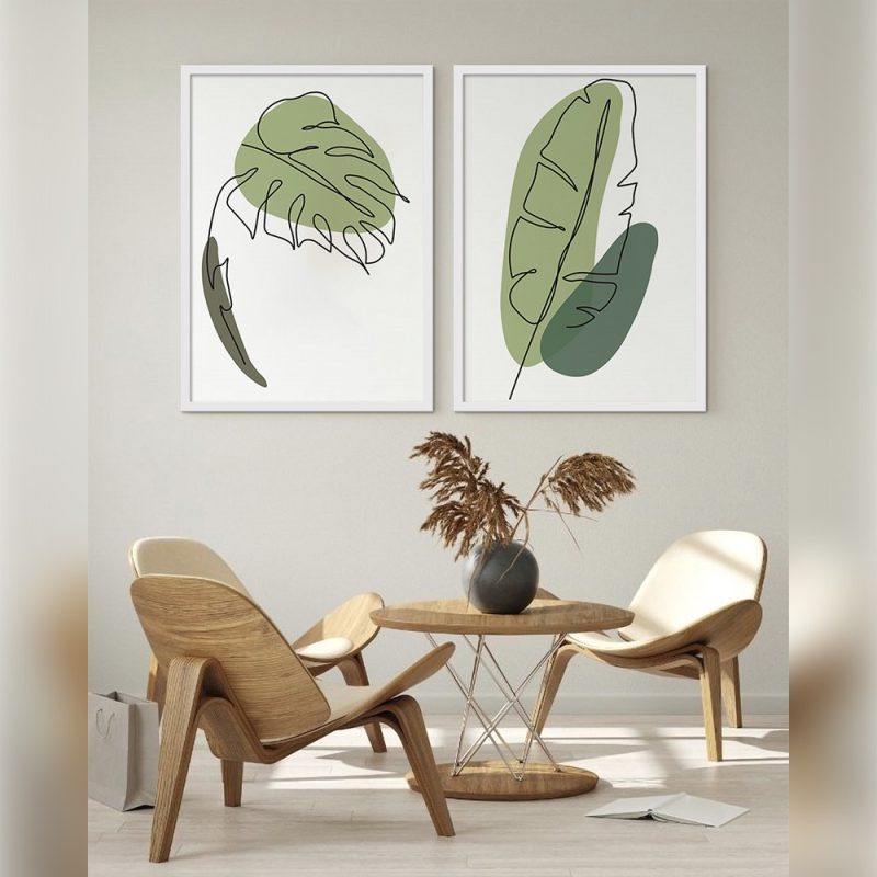 تابلو دیواری مینیمال چند تکه خطی