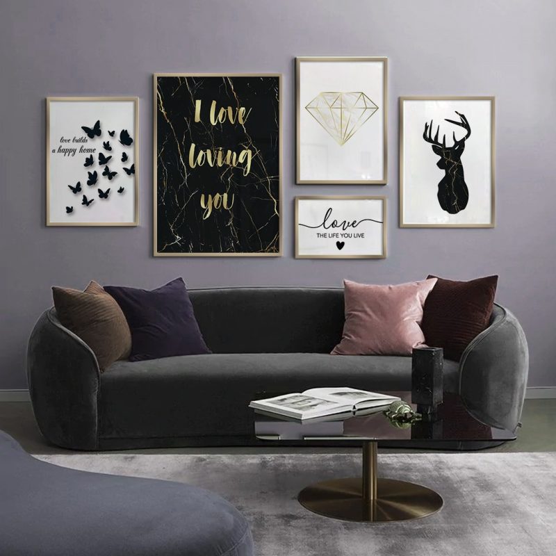 تابلو مشکی طلایی