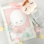 تابلو مدرن اتاق کودک طرح ماه و ستاره