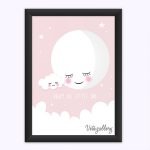 تابلو مدرن اتاق کودک طرح ماه و ستاره